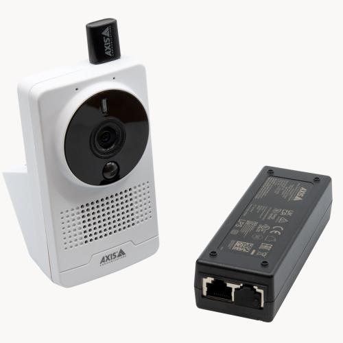 カメラに取り付けられたAXIS TM1901 Wireless Kit